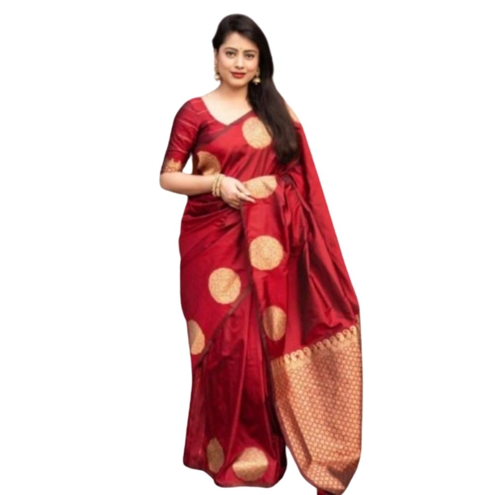 54466036173_e924cecdba_o_d-1000x1000-1.webp Women's Silk Printed Saree With Unstitched Blouse 5.5Mtr (Red) - Image 1