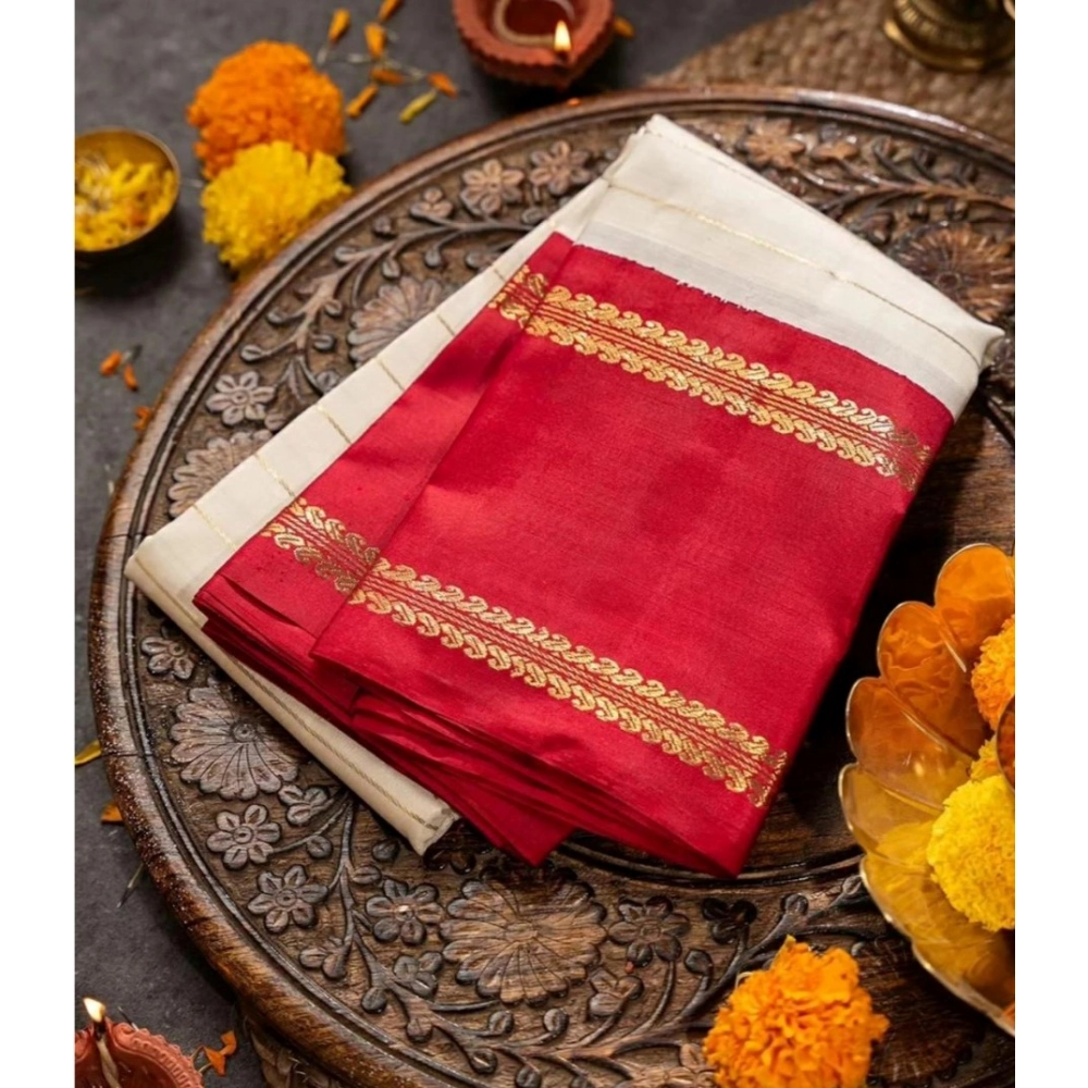 54466036453_d6576bc317_o_d-1000x1000-1.webp Women's Silk Printed Saree With Unstitched Blouse 5.5Mtr (Off White) - Image 1