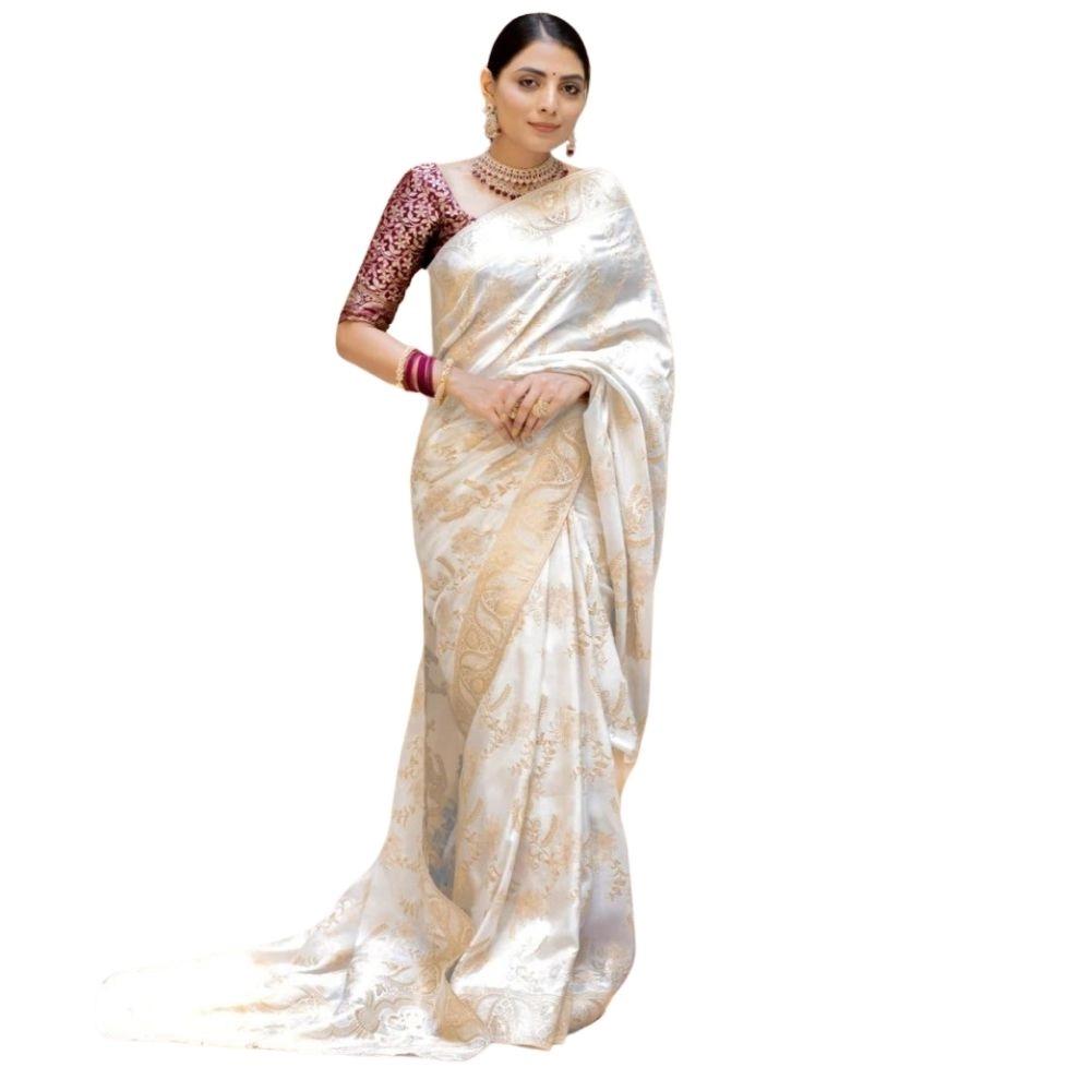 54466127520_973eef22f1_o_d-1000x1000-1.webp Women's Silk Printed Saree With Unstitched Blouse 5.5Mtr (White) - Image 1