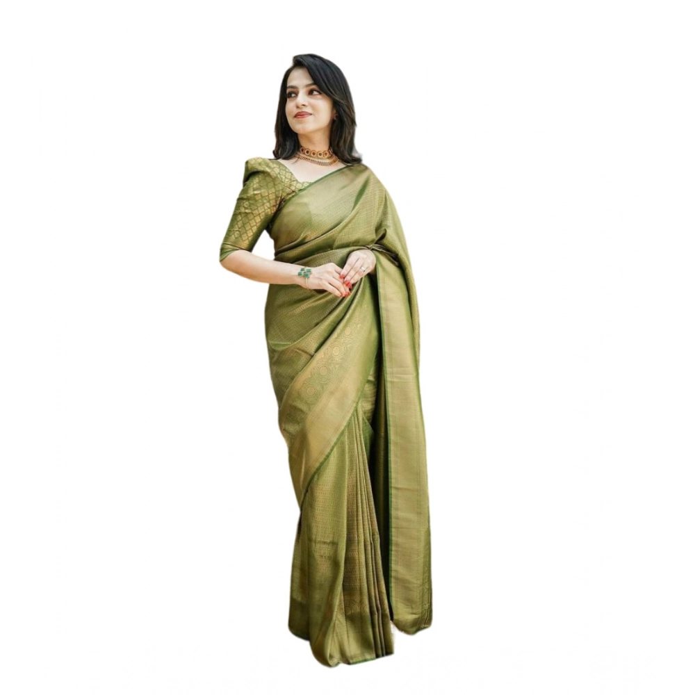 54472766984_d1bd004d12_o_d-1000x1000-1.webp Women's Soft Lichi Silk Printed Saree With Unstitched Blouse 5.5Mtr (Green) - Image 1