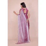 Women's Jimmy choo Embellished Bollywood Saree With Unstitched Blouse 5.5Mtr (Magenta) - Image 2