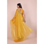 Women's Jimmy choo Embellished Bollywood Saree With Unstitched Blouse 5.5Mtr (Mustard) - Image 2