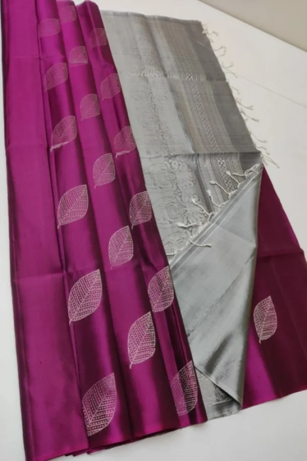 Women's Litchi silk Printed Saree With Unstitched Blouse (Pink)