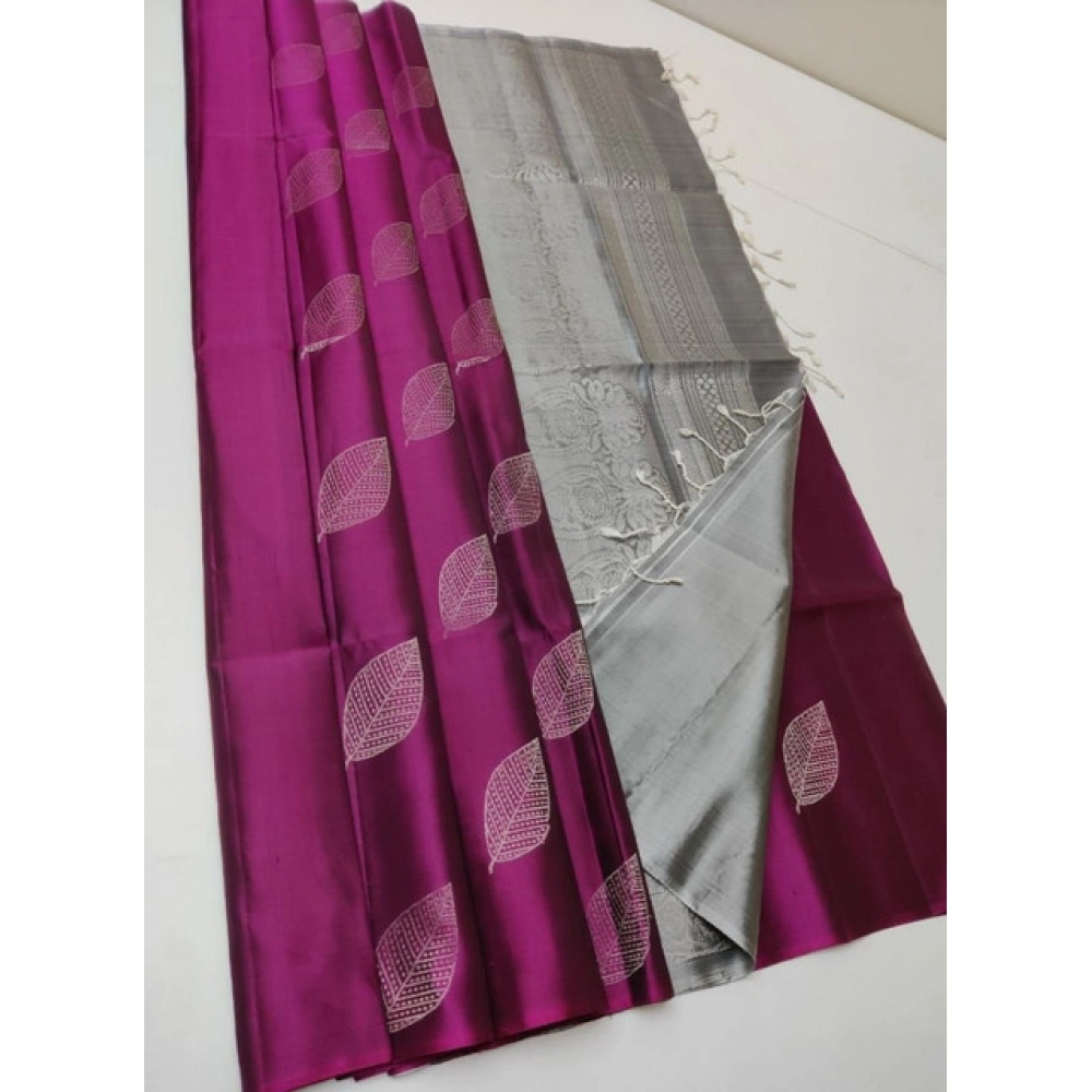 BSB233-SAs-YYYh-5017-mjpnk-main-1000x1000-1.webp Women's Litchi silk Printed Saree With Unstitched Blouse (Pink) - Image 1
