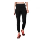 Women's Polyester Solid Ankle length High Waisted Tights (Black)