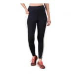 Women's Polyester Solid Ankle length High Waisted Tights (Navy Blue)