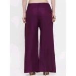 Women's Casual Rayon Solid Ankle Length Palazzo (Purple, Free Size) - Image 2