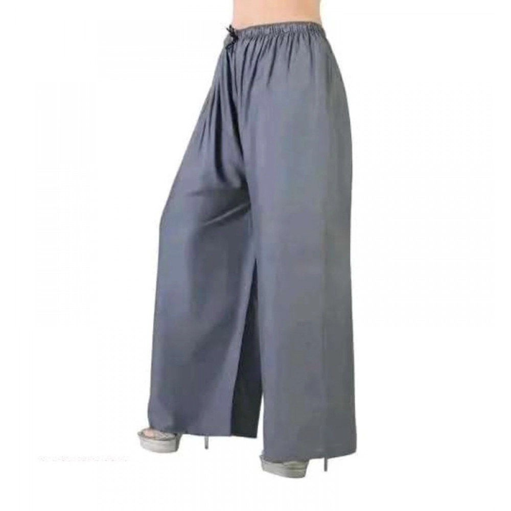 BSB261-WB1010-Main-1000x1000-1.webp Women's Casual Rayon Solid Ankle Length Palazzo (Grey, Free Size) - Image 1
