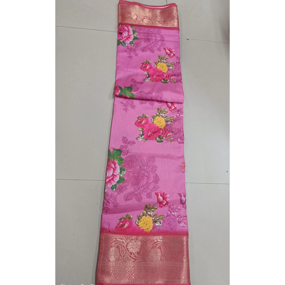 BSB98-SANW1071-Main-1000x1000-1.webp Women's Digital Dolla Silk Printed Saree With Unstitched Blouse 5.5Mtr (Pink) - Image 1