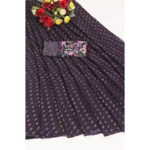 Women's Printed Brasso Saree With Unstitched Blouse (Magenta, 5-6 Mtrs) - Image 4