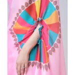 Women's Soft Crepe Silk Printed Ready To Wear Saree With Unstitched Blouse 5.5Mtr (Pink) - Image 2