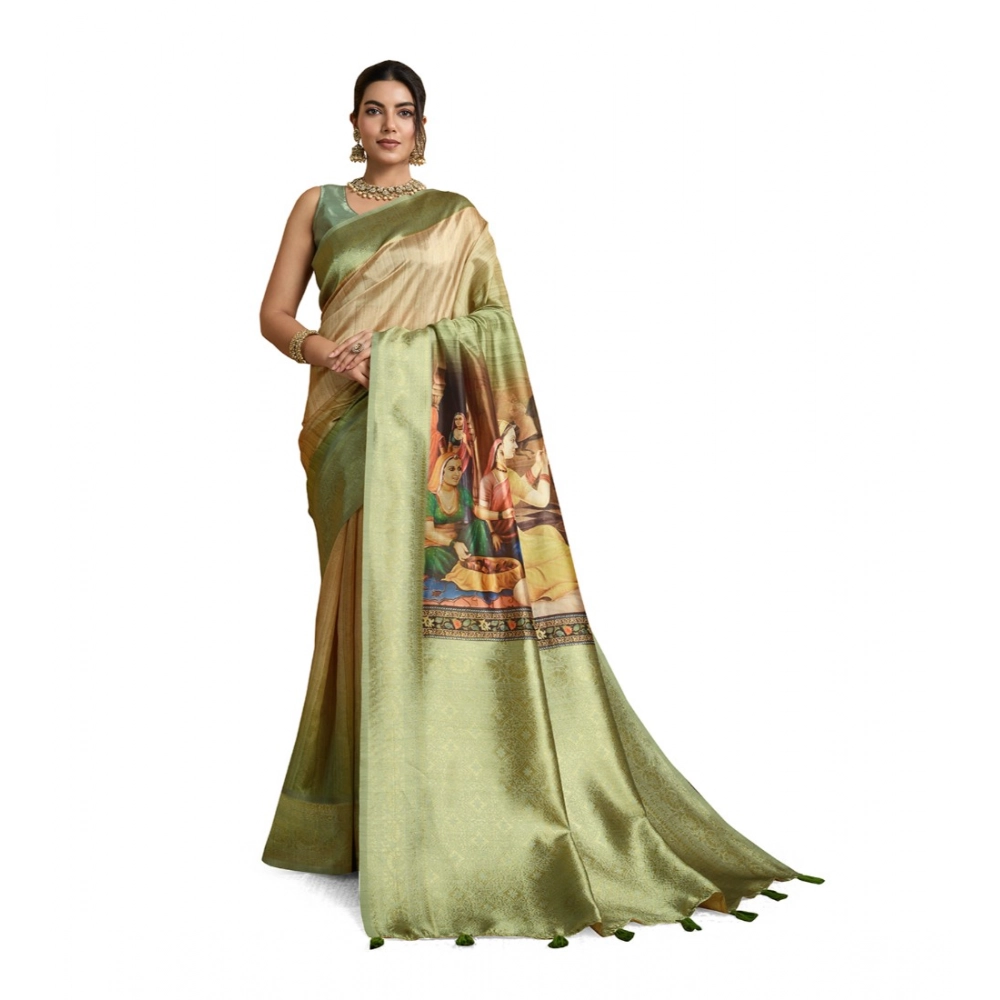 PID-62372-Generic-Womens-Silk-Printed-Saree-With-Unstitched-Blouse-5-5-Mtr-Mehendi-1-1000x1000-1.webp Women's Silk Printed Saree With Unstitched Blouse 5.5Mtr (Mehendi) - Image 1