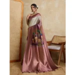 Women's Silk Printed Saree With Unstitched Blouse 5.5Mtr (Wine) - Image 4