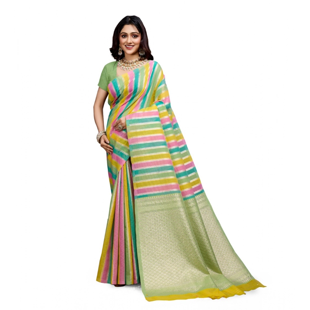 PID-62381-Generic-Womens-Cotton-Blended-Printed-Saree-With-Unstitched-Blouse-5-5-Mtr-Pista-1-1000x1000-1.webp Women's Cotton Blended Printed Saree With Unstitched Blouse 5.5Mtr (Pista) - Image 1