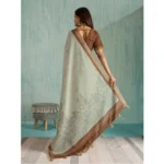 Women's Silk Blend Printed Saree With Unstitched Blouse 5.5Mtr (Green) - Image 4