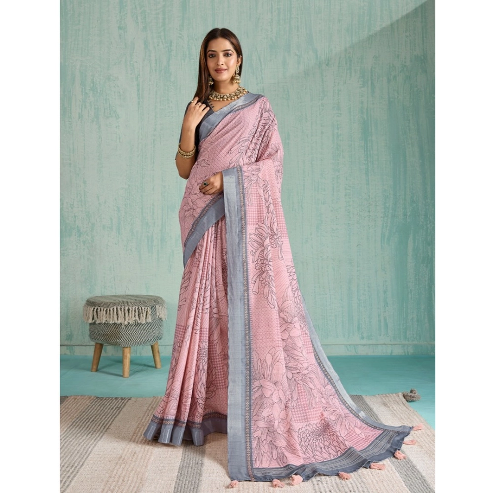 PID-62385-Generic-Womens-Silk-Blend-Printed-Saree-With-Unstitched-Blouse-5-5-Mtr-Pink-1-1000x1000-1.webp Women's Silk Blend Printed Saree With Unstitched Blouse 5.5Mtr (Pink) - Image 1