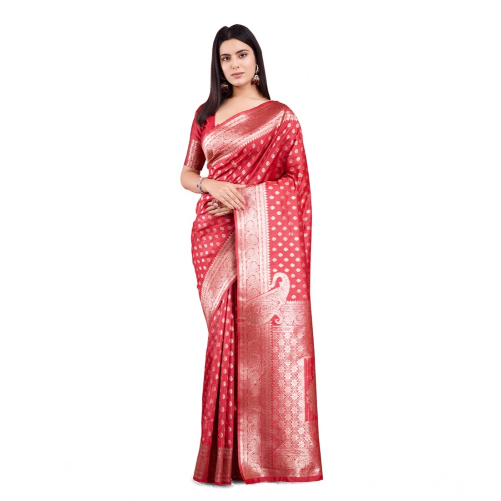 PID-62389-Generic-Womens-Banarasi-Silk-Printed-Saree-With-Unstitched-Blouse-5-5-Mtr-Red-1-1000x1000-1.webp Women's Banarasi Silk Printed Saree With Unstitched Blouse 5.5Mtr (Red) - Image 1