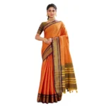 Women's Silk Blended Jaquard Woven Saree With Unstitched Blouse 5.5Mtr (Orange) - Image 2