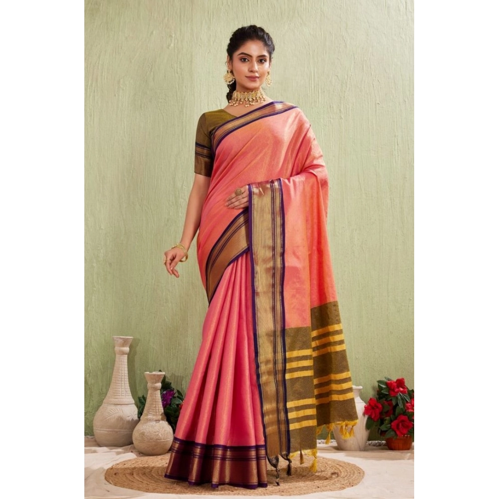 PID-62423-Generic-Women-s-Silk-Blended-Jaquard-Woven-Saree-With-Unstitched-Blouse-5-5-Mtr-Pink-1-1000x1000-1.webp Women's Silk Blended Jaquard Woven Saree With Unstitched Blouse 5.5Mtr (Pink) - Image 1
