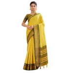 Women's Silk Blended Jaquard Woven Saree With Unstitched Blouse 5.5Mtr (Yellow) - Image 2