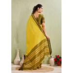 Women's Silk Blended Jaquard Woven Saree With Unstitched Blouse 5.5Mtr (Yellow) - Image 3