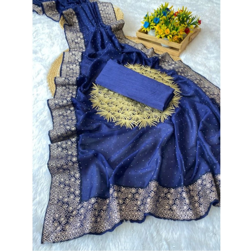 PID-62455-Generic-Women-s-Silk-Embroidred-Saree-With-Unstitched-Blouse-5-5-Mtr-Blue-1-1000x1000-1.webp Women's Silk Embroidred Saree With Unstitched Blouse 5.5Mtr (Blue) - Image 1
