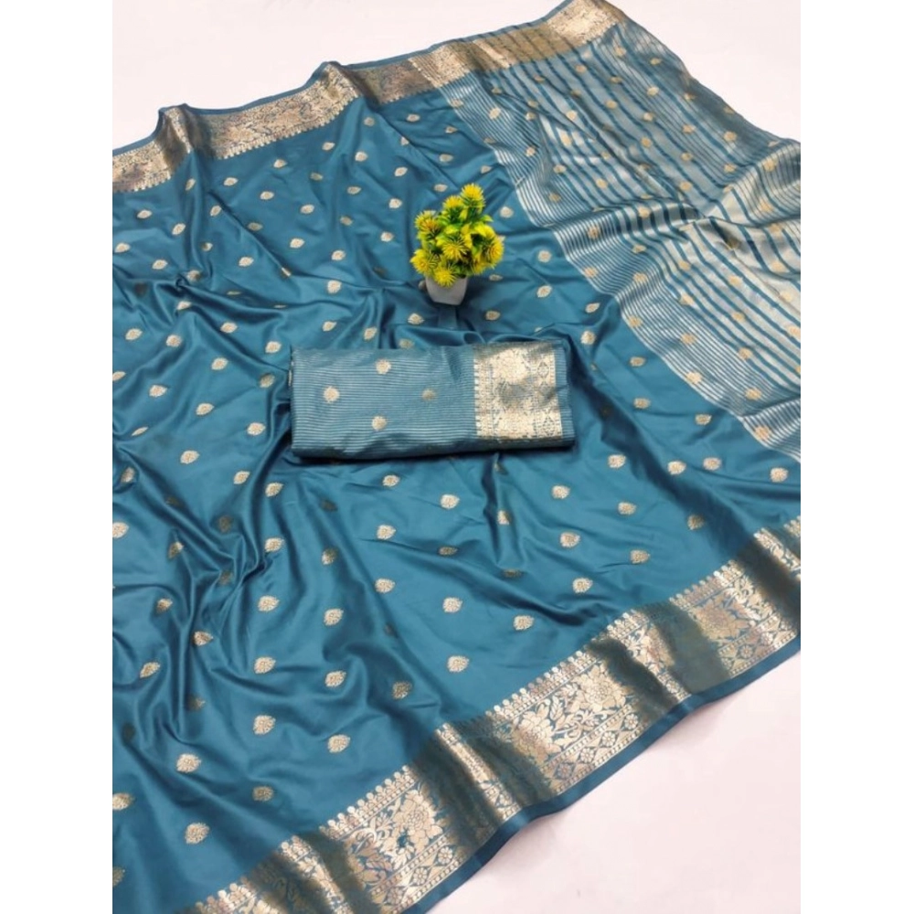 PID-62468-Generic-Women-s-Jacquard-Silk-Jaquard-Woven-Saree-With-Unstitched-Blouse-5-5-Mtr-Light-Blu-1000x1000-1.webp Women's Jacquard Silk Jaquard Woven Saree With Unstitched Blouse 5.5Mtr (Light Blue) - Image 1