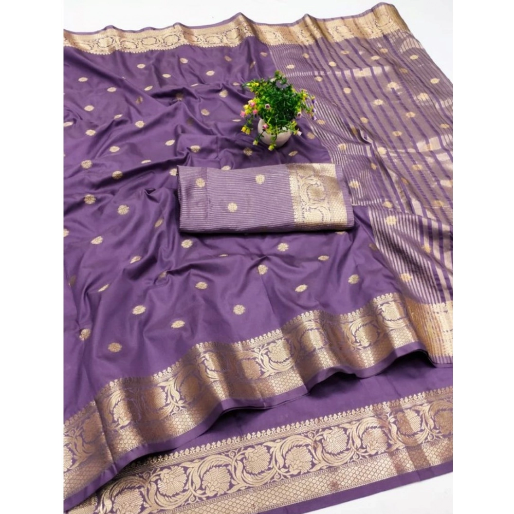 PID-62471-Generic-Women-s-Jacquard-Silk-Jaquard-Woven-Saree-With-Unstitched-Blouse-5-5-Mtr-Purple-1-1000x1000-1.webp Women's Jacquard Silk Jaquard Woven Saree With Unstitched Blouse 5.5Mtr (Purple) - Image 1
