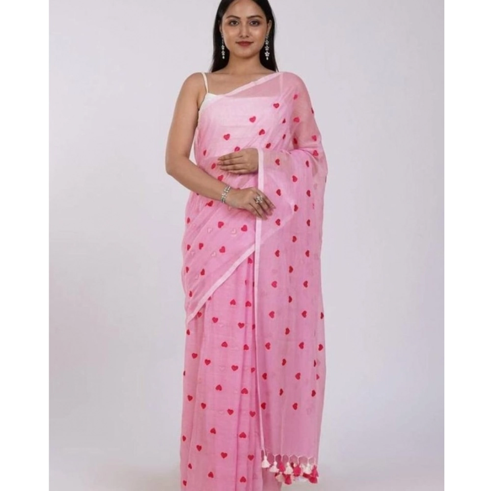 PID-62474-Generic-Women-s-Linen-Printed-Saree-With-Unstitched-Blouse-5-5-Mtr-Pink-1-1000x1000-1.webp Women's Linen Printed Saree With Unstitched Blouse 5.5Mtr (Pink) - Image 1