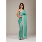 Women's Silk Embroidred Saree With Unstitched Blouse 5.5Mtr (Light Green)