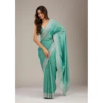 Women's Silk Embroidred Saree With Unstitched Blouse 5.5Mtr (Light Green) - Image 4