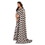 Women's Georgette Printed Saree With Unstitched Blouse 5.5Mtr (Black) - Image 4