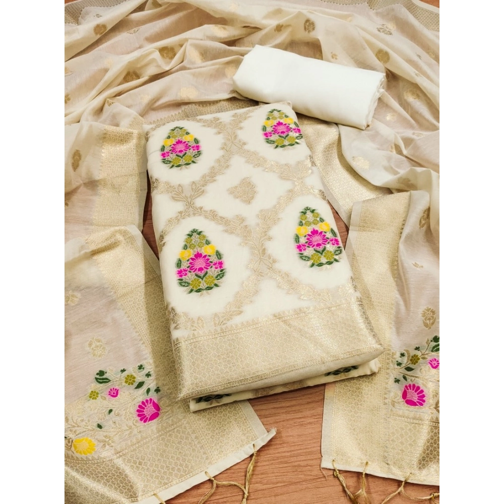 PID-62669-Generic-Womens-Banarasi-Silk-Printed-Unstitched-Salwar-Suit-Material-With-Dupatta-White-3-1000x1000-1.webp Women's Banarasi Silk Printed Unstitched Salwar Suit Material With Dupatta (White, 3Mtrs) - Image 1