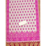 Women's Banarasi Silk Printed Unstitched Salwar Suit Material With Dupatta (Pink, 3Mtrs) - Image 2