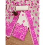 Women's Banarasi Silk Printed Unstitched Salwar Suit Material With Dupatta (Pink, 3Mtrs) - Image 4