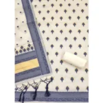 Women's Banarasi Silk Printed Unstitched Salwar Suit Material With Dupatta (Navy Blue, 3Mtrs) - Image 3