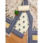 Women's Banarasi Silk Printed Unstitched Salwar Suit Material With Dupatta (Navy Blue, 3Mtrs) - Image 4