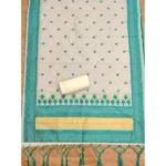 Women's Banarasi Silk Printed Unstitched Salwar Suit Material With Dupatta (Teal, 3Mtrs) - Image 2