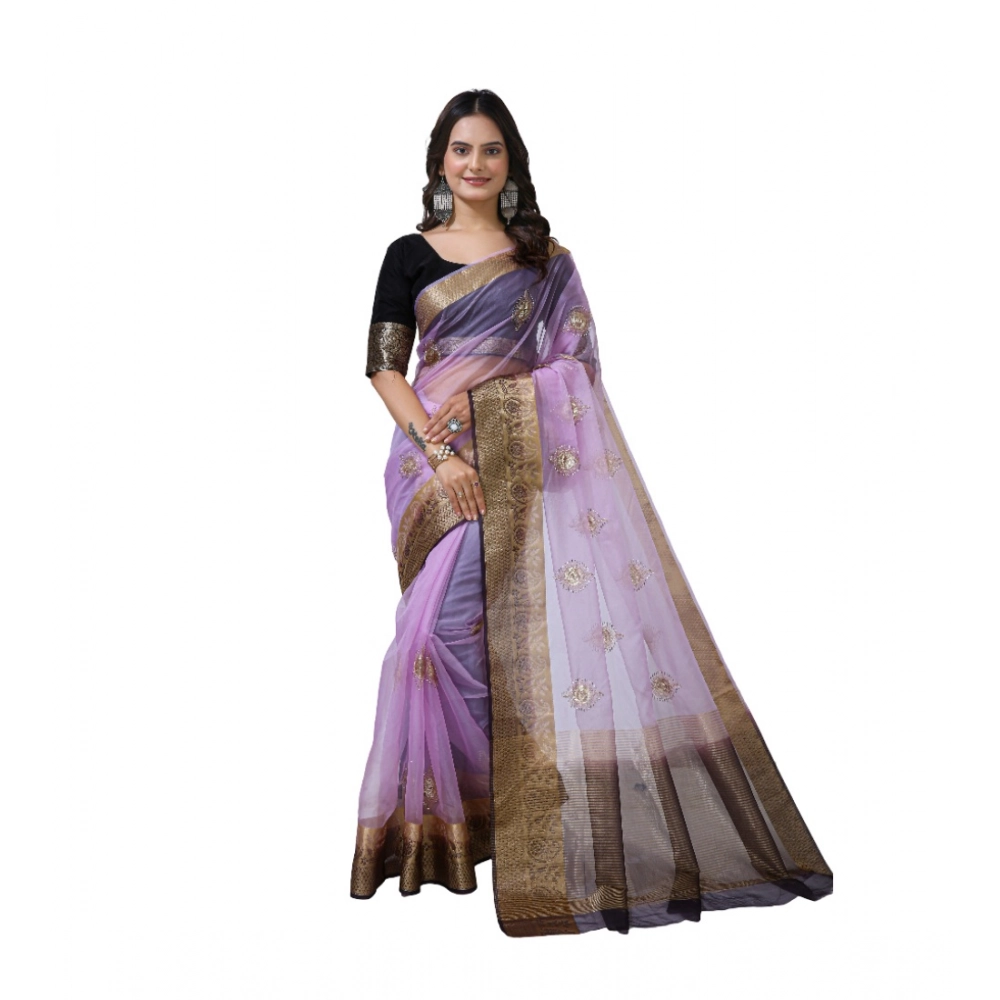 PID-63038-Generic-Women-s-Orgenza-jacquard-Embellished-Saree-With-Unstitched-Blouse-5-5-Mtr-Purple-1-1000x1000-1.webp Women's Organza jacquard Embellished Saree With Unstitched Blouse 5.5Mtr (Purple) - Image 1