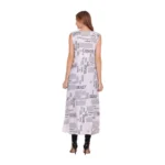 Women's Casual Crepe Sleeveless Slit Dress (White) - Image 3