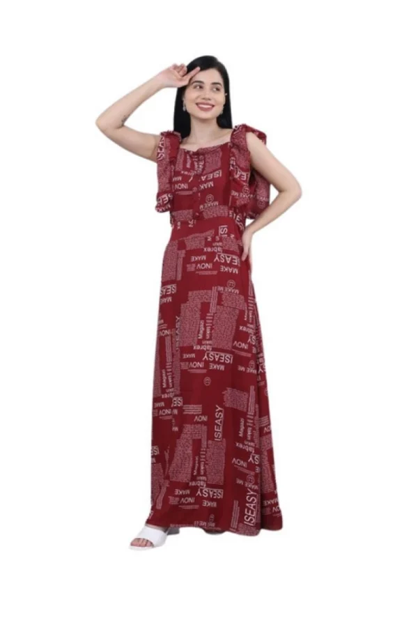 Women's Casual Crepe Sleeveless Dress (Maroon)