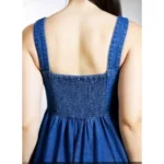 Women's Casual Denim Sleeveless Dress (Blue) - Image 5