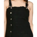 Women's Casual Denim Sleeveless Dress (Black) - Image 4