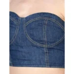 Women's Casual Denim Sleeveless Bluster Top (Blue) - Image 5