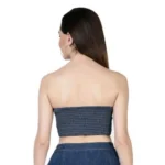 Women's Casual Denim Sleeveless Bluster Top (Blue) - Image 4