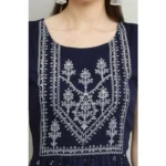 Women's Casual Rayon Sleeveless Kurti (Blue) - Image 5