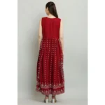 Women's Casual Rayon Sleeveless Kurti (Maroon) - Image 3