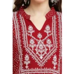 Women's Casual Rayon Full sleeve Kurti (Maroon) - Image 5