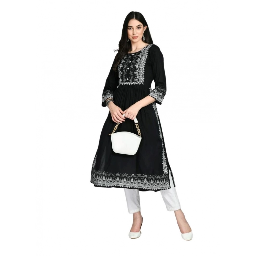 PID-63379-Women-s-Casual-Rayon-3-4th-Sleeves-Dress-Black-1-1000x1000-1.webp Women's Casual Rayon 3-4th Sleeves Kurti (Black) - Image 1