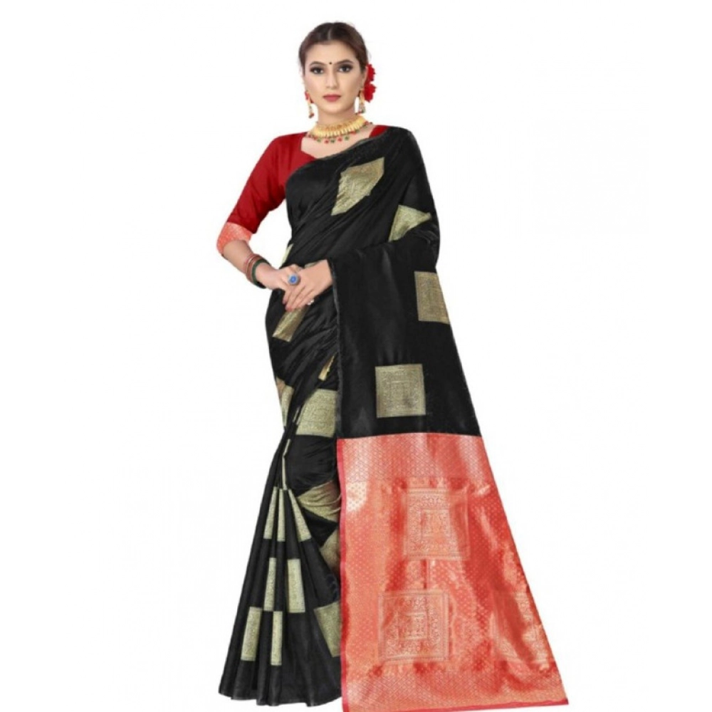 PID-63558-Women-s-Soft-Lichi-Silk-Printed-Saree-With-Unstitched-Blouse-5-5-Mtr-Black-1-1000x1000-1.webp Women's Soft Lichi Silk Printed Saree With Unstitched Blouse 5.5Mtr (Black) - Image 1